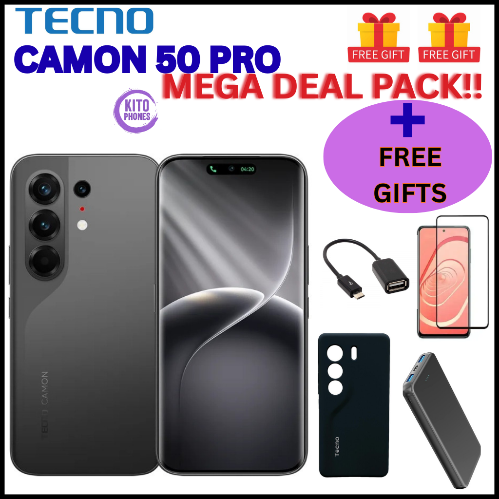 NEW ARRIVAL Tecno CAMON 50 PRO 256GB ROM +16GB(8+8GB )RAM, 6.78" AMOLED CURVED SCREEN 5200mAh BATTERY 50MP MAIN CAMERA 32MP SELFIE ANDROID 16 SMARTPHONE +FREE GIFTS(POWERBANK+COVER +PROTECTOR+OTG)