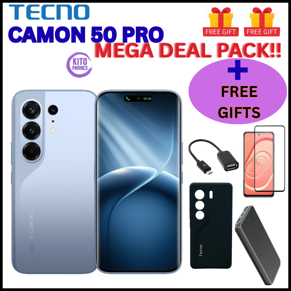 NEW ARRIVAL Tecno CAMON 50 PRO 256GB ROM +16GB(8+8GB )RAM, 6.78" AMOLED CURVED SCREEN 5200mAh BATTERY 50MP MAIN CAMERA 32MP SELFIE ANDROID 16 SMARTPHONE +FREE GIFTS(POWERBANK+COVER +PROTECTOR+OTG)