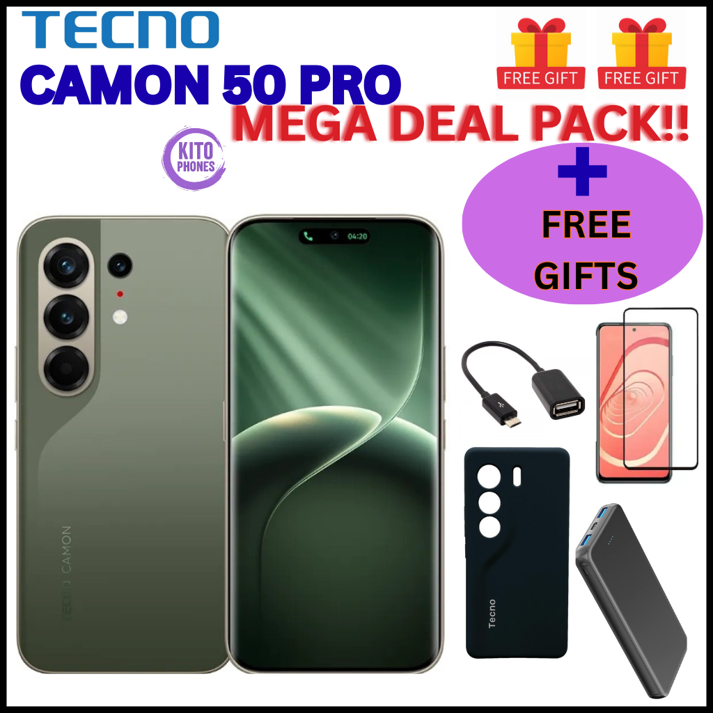 NEW ARRIVAL Tecno CAMON 50 PRO 256GB ROM +16GB(8+8GB )RAM, 6.78" AMOLED CURVED SCREEN 5200mAh BATTERY 50MP MAIN CAMERA 32MP SELFIE ANDROID 16 SMARTPHONE +FREE GIFTS(POWERBANK+COVER +PROTECTOR+OTG)