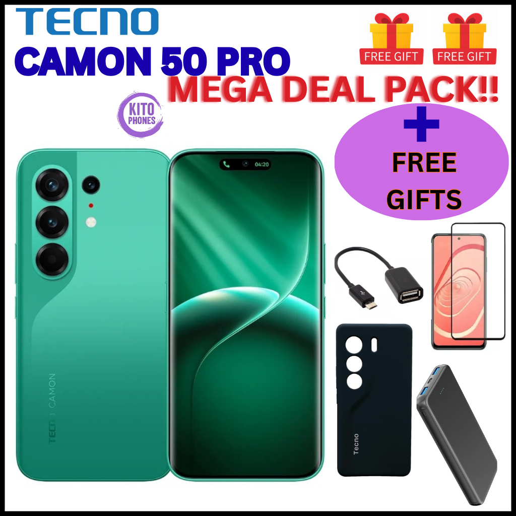 NEW ARRIVAL Tecno CAMON 50 PRO 256GB ROM +16GB(8+8GB )RAM, 6.78" AMOLED CURVED SCREEN 5200mAh BATTERY 50MP MAIN CAMERA 32MP SELFIE ANDROID 16 SMARTPHONE +FREE GIFTS(POWERBANK+COVER +PROTECTOR+OTG)