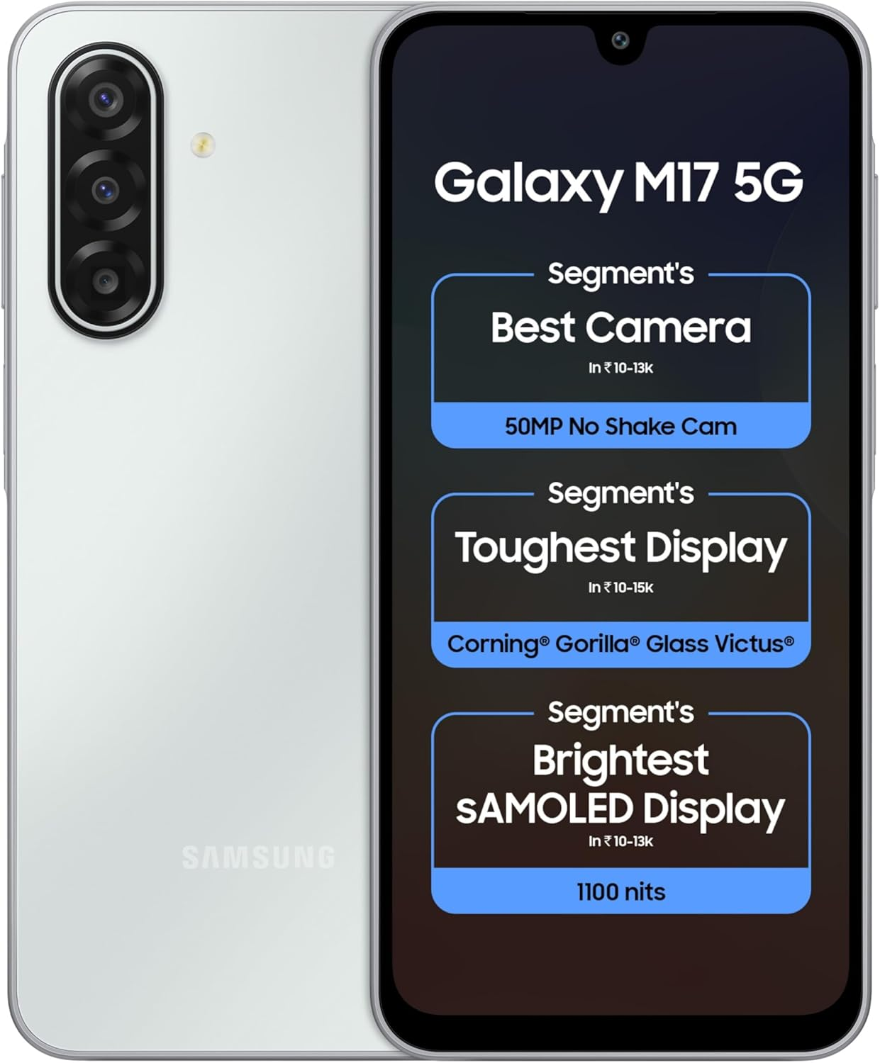 [ NEW ARRIVAL]  Samsung Galaxy M17 5G 128GB+6GB 6.7" Super AMOLED 90Hz Display (50+5+2)MP Rear Camera 13MP Front Camera Dual SIM 5000mAh Battery 25W Charge Galaxy AI Fingerprint Unlock smartphones
