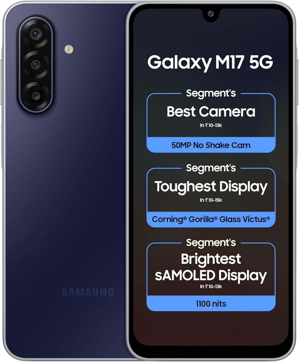 [ NEW ARRIVAL]  Samsung Galaxy M17 5G 128GB+6GB 6.7" Super AMOLED 90Hz Display (50+5+2)MP Rear Camera 13MP Front Camera Dual SIM 5000mAh Battery 25W Charge Galaxy AI Fingerprint Unlock smartphones