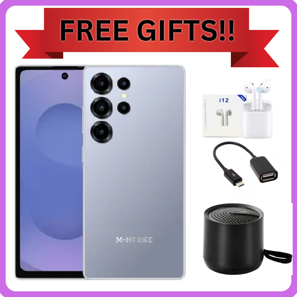 M-HORSE S25 Ultra+ 6.6'' DISPLAY 8GB (4+4GB)RAM + 128GB ROM 16MP Selfie+32MP Rear camera 5000mAh battery capacity with stylus pen side fingerprint UNLOCK Android 14 phone smartphone +FREE GIFTS