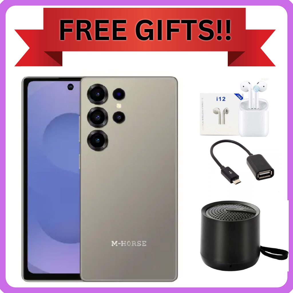 M-HORSE S25 Ultra+ 6.6'' DISPLAY 8GB (4+4GB)RAM + 128GB ROM 16MP Selfie+32MP Rear camera 5000mAh battery capacity with stylus pen side fingerprint UNLOCK Android 14 phone smartphone +FREE GIFTS