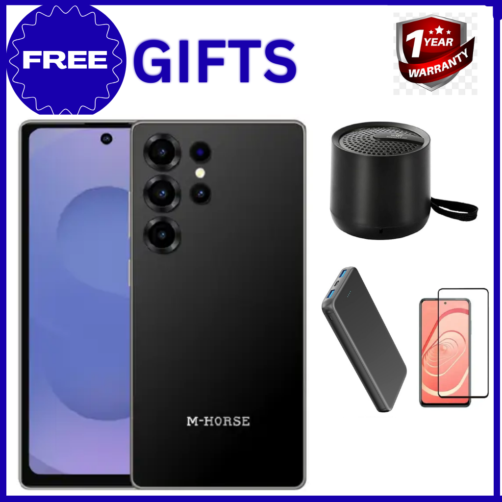 M-HORSE S25 Ultra+ 6.6'' DISPLAY 8GB (4+4GB)RAM + 128GB ROM 16MP Selfie+32MP Rear camera 5000mAh battery capacity with stylus pen side fingerprint UNLOCK Android 14 phone smartphone +FREE GIFTS