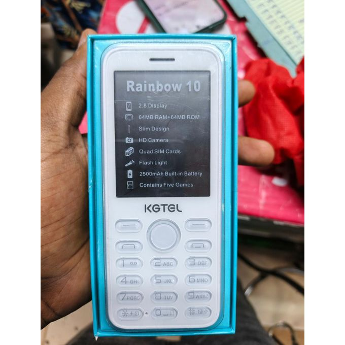 KGTEL RAINBOW 10 2500 mAh Inbuilt Battery 64MB Storage 2.8 inches quad Sim card Slim And Stylish Cell Phone type c charger featured phone