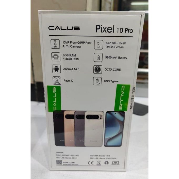 CALUS PIXEL 10 PRO, 8GB RAM + 128GB ROM, 13MP+ 26MP TRI CAMERA, 6.6" HD+ DOT- IN SCREEN DISPLAY, 5200MAH LONG LASTING BATTERY 90Hz HIGH REFRESH RATE, ANDROID 14 SMARTPHONE