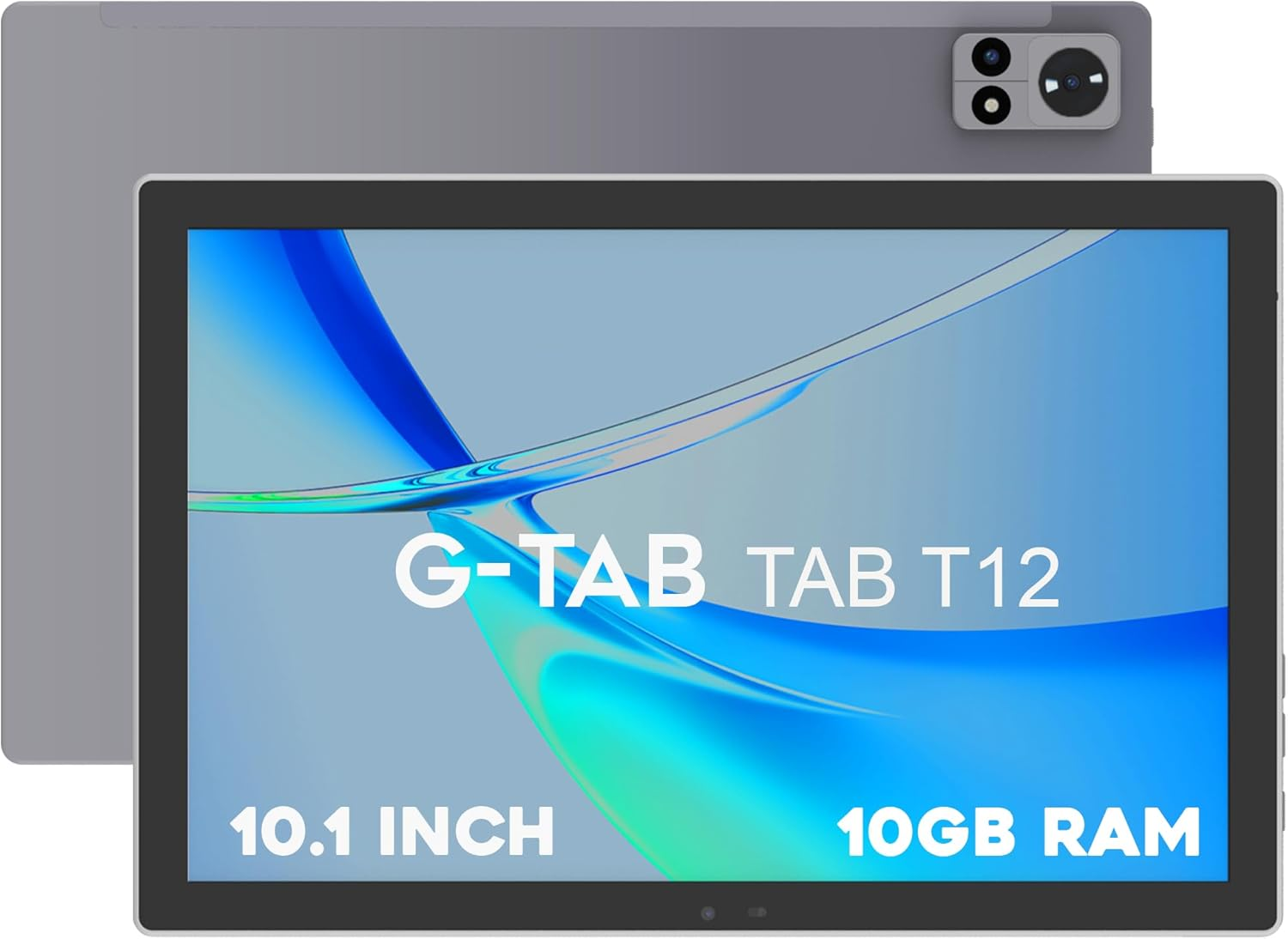 G-Tab T12 10GB RAM + Expandable Memory, 128GB Storage, 10.1 Inch– HD Display 6580mAh Long-Life Battery, 4G Dual SIM, WiFi, 13MP Camera, with Case & Stylus  Android 15 Tablet