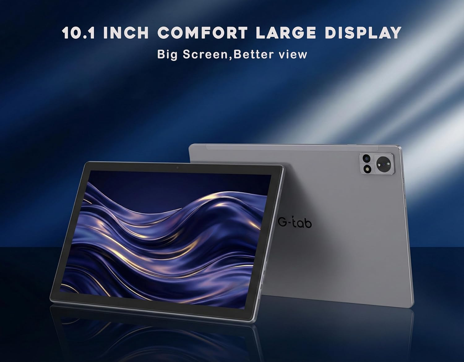 G-Tab T12 10GB RAM + Expandable Memory, 128GB Storage, 10.1 Inch– HD Display 6580mAh Long-Life Battery, 4G Dual SIM, WiFi, 13MP Camera, with Case & Stylus  Android 15 Tablet