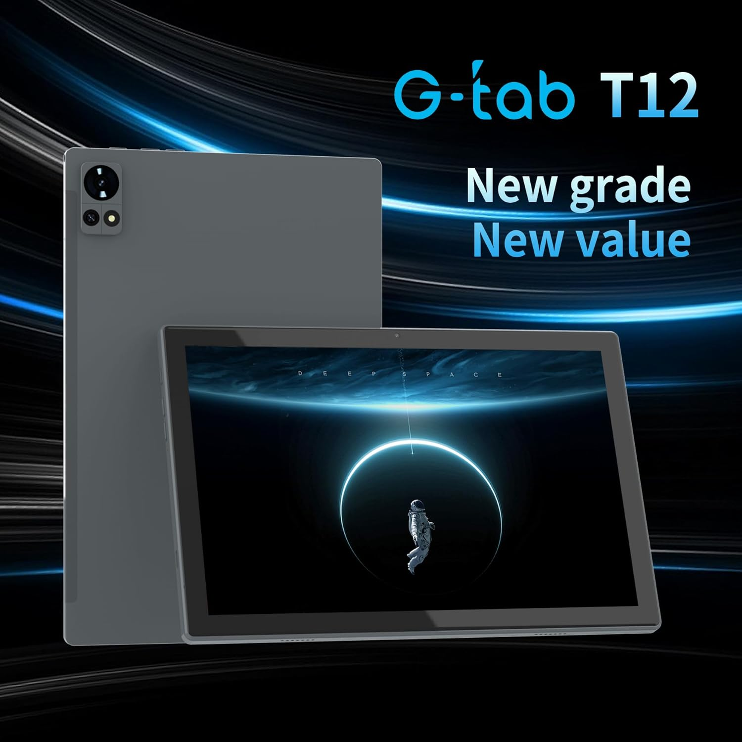 G-Tab T12 10GB RAM + Expandable Memory, 128GB Storage, 10.1 Inch– HD Display 6580mAh Long-Life Battery, 4G Dual SIM, WiFi, 13MP Camera, with Case & Stylus  Android 15 Tablet