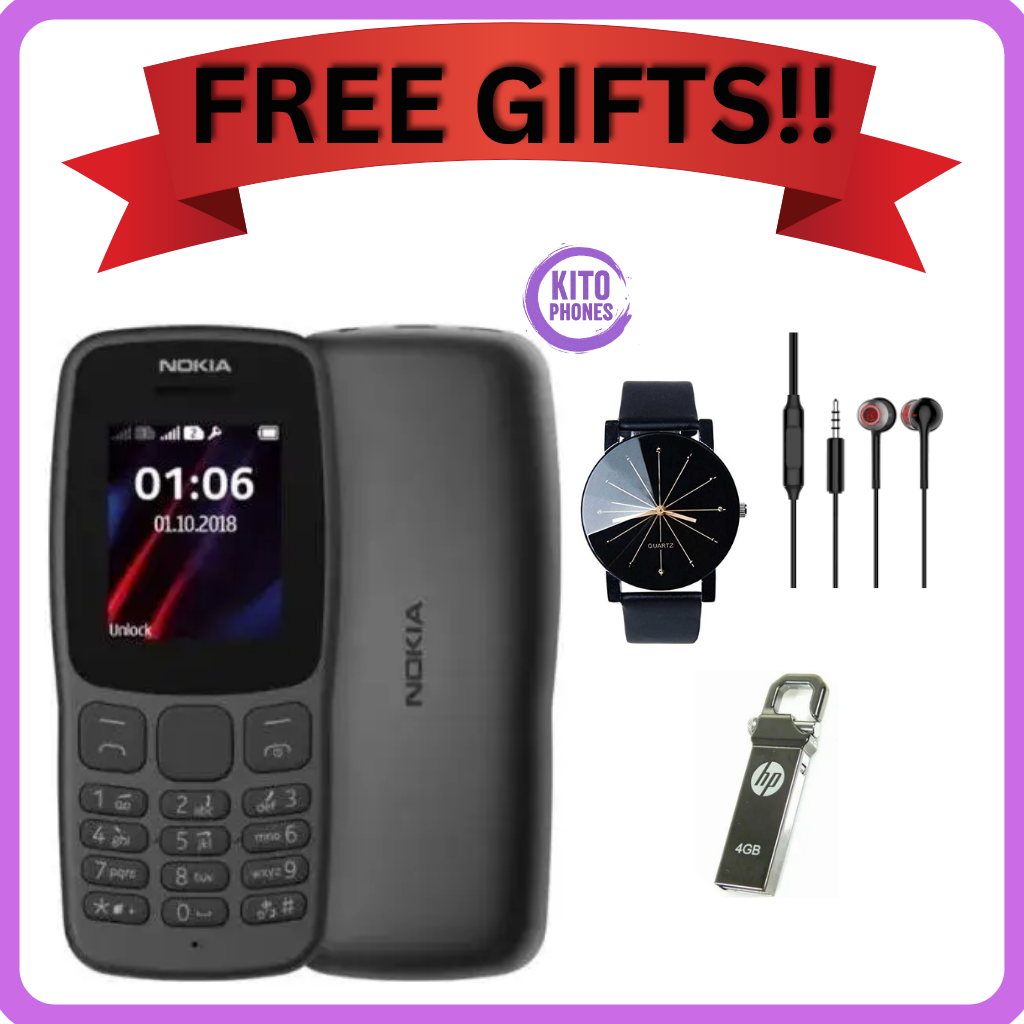 BRAND NEW Nokia 106 4G!!! Mobile Phones, 1.8" Dual SIM Cards Cell Phone 800 MAh Removable Battery Cheap Durable Classic For Basic Communication with FM Radio and Micro USB FEATURE PHONE +FREE GIFTS