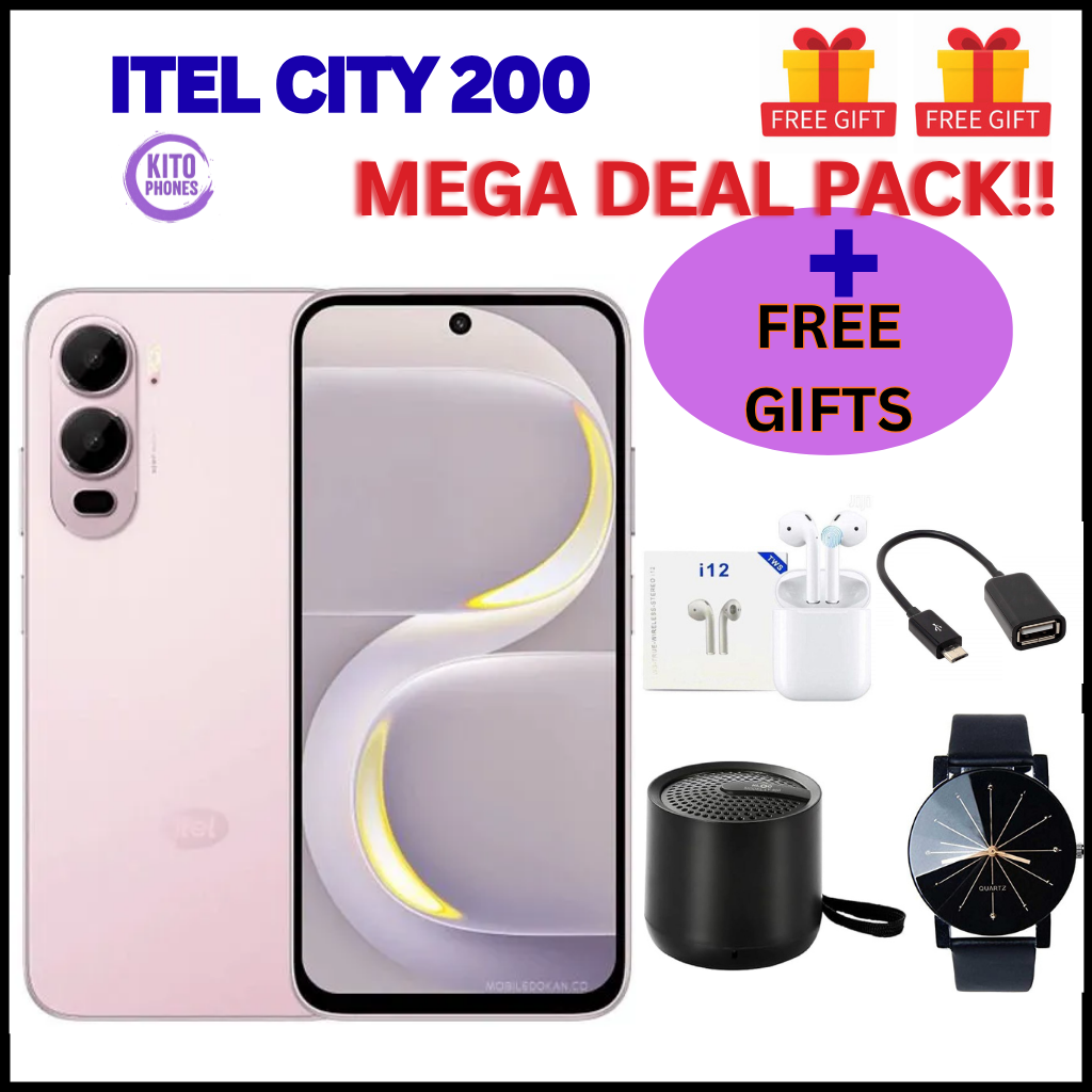 BRAND NEW itel CITY 200 128GB ROM+8GB(4+4GB) EXTENDED RAM 6.78" Dual SIM 4G Network 50MP Camera+ 8MP SELFIE 18W Charging 5200mAh Battery Android 15 Fingerprint Unlock Smart Phones  +FREE GIFTS FOR YOU