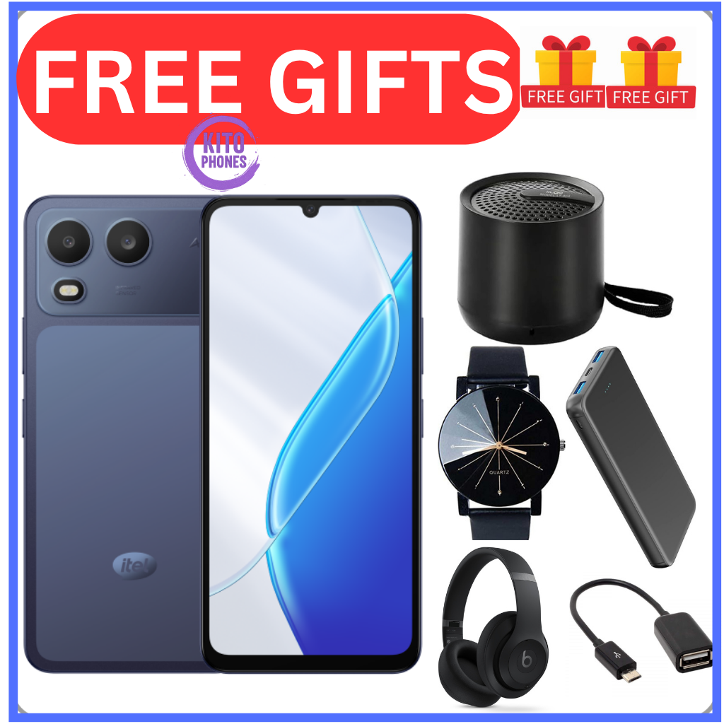 BRAND NEW ITEL A200 128GB ROM+8GB(3+5GB) EXTENDED RAM 6.75" Dual SIM 4G Network 13MP Camera+ 5MP SELFIE 15W Charging 5000mAh Battery Android 15 Fingerprint Unlock Smart Phones+FREE GIFTS FOR YOU