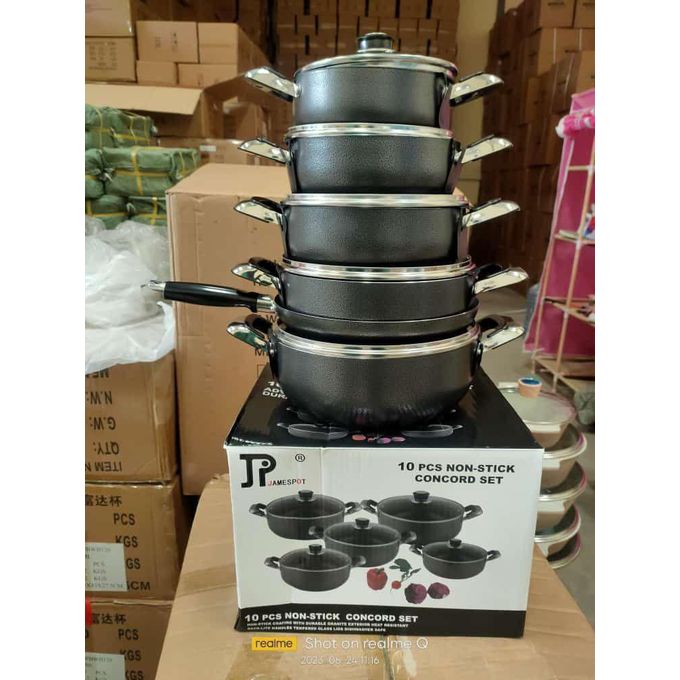 Jamespot James Pot Black Cookware Set – Nonstick & Stylish