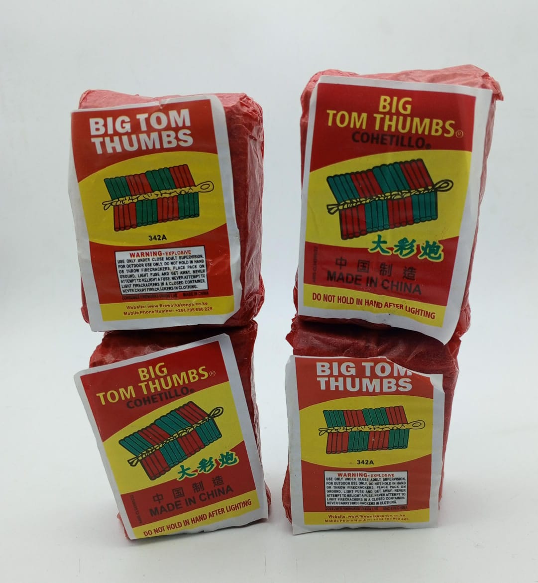 FIRECRACKERS. Big Tom Thumb Fireworks Firecrackers “Baruti”, fireworks are for Christmas, New year, Halloween, Thanksgiving day, stage performance and holiday celebration,.etc.