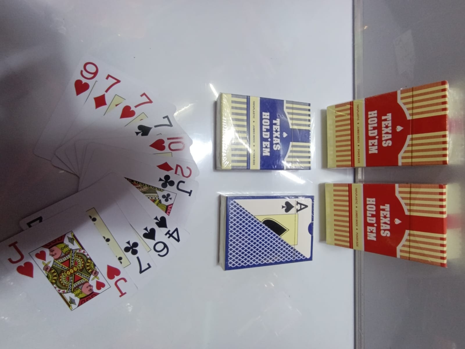 CARD GAMES. Classic 100% Plastic Playing Cards Poker Size Jumbo Index Casino Texas Hold'Em, compares to thickness and flexibility of premium Cards.