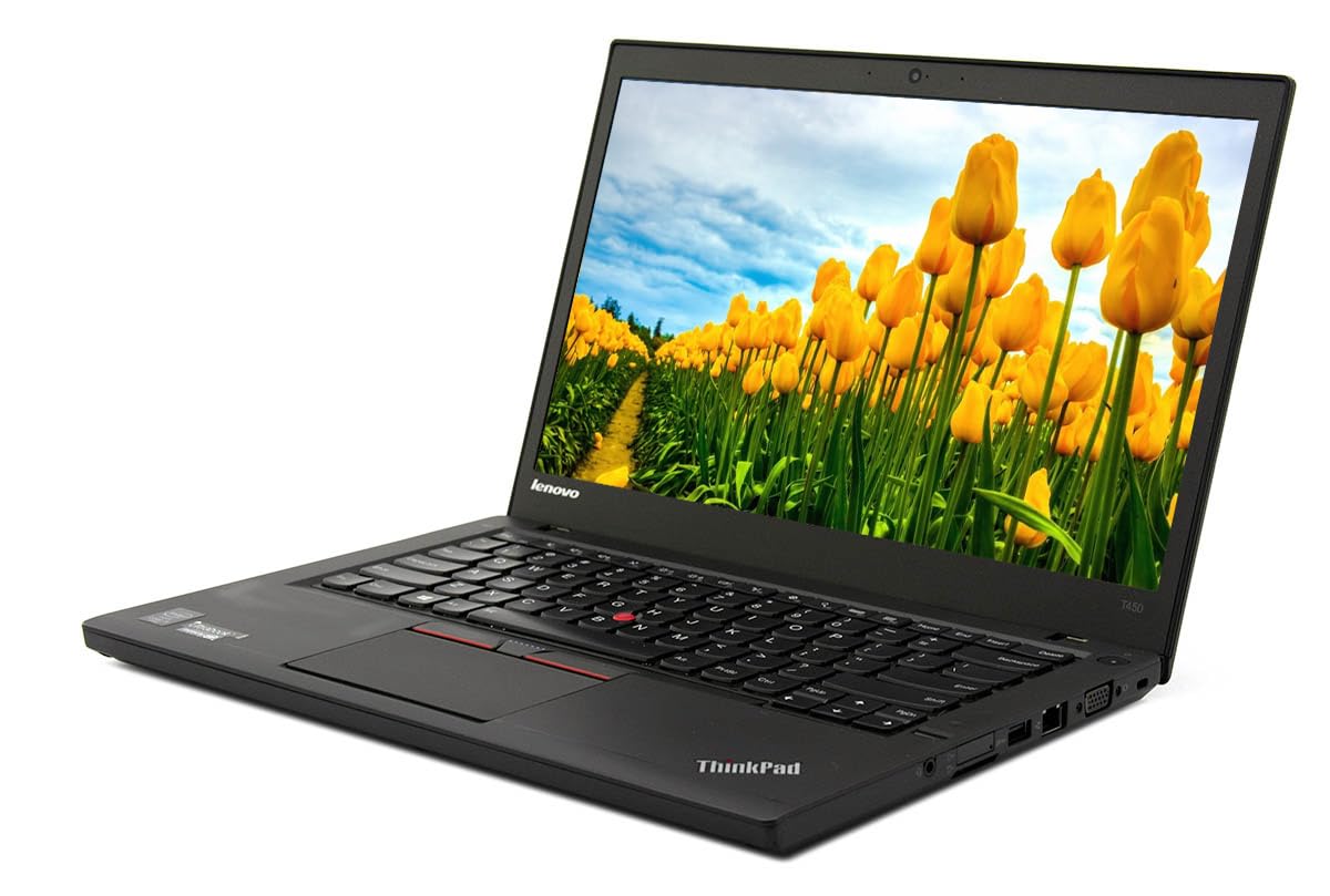 Refurbished Laptop Lenovo ThinkPad T450 Core i5 5th Gen 8GB+256GB SSD +14" Windows 10 Refurbished Lenovo Laptops Notebook Black 14 inch