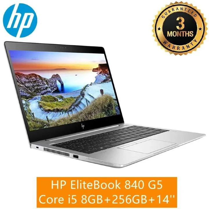 {BEST-SELLING} Refurbished Laptop Hp EliteBook 840 G5, Intel Core i5 8th Gen, 8gb Ram + 256gb SSD, 14" FHD Screen, Windows 11 Pro, 3 Months Warranty