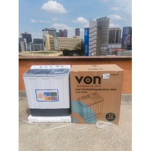 VON Hotpoint 10Kg Twin Tub Washing Machine-WhiteFree Water filtration device
15-minute wash timer
Air Dry function- for cleaner, dryer, and odor-free laundry