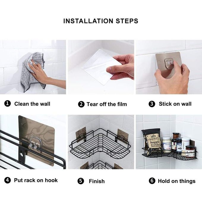 (SPECIAL OFFER) Bathroom Organiser without Drill Bathroom Corner Shelf Adhesive Stand for Corner Rack for Bathroom Shampoo Holder for Bathroom Accessories Multipurpose Bathroom Shelf