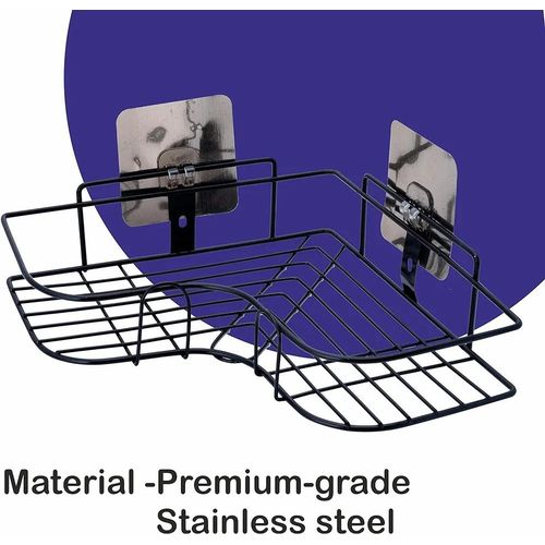 (SPECIAL OFFER) Bathroom Organiser without Drill Bathroom Corner Shelf Adhesive Stand for Corner Rack for Bathroom Shampoo Holder for Bathroom Accessories Multipurpose Bathroom Shelf