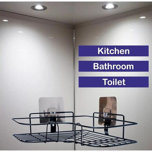 (SPECIAL OFFER) Bathroom Organiser without Drill Bathroom Corner Shelf Adhesive Stand for Corner Rack for Bathroom Shampoo Holder for Bathroom Accessories Multipurpose Bathroom Shelf