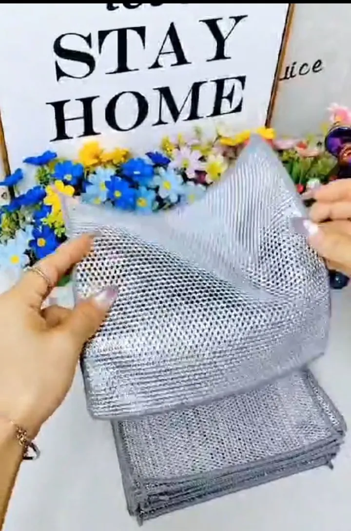 (SPECIAL OFFER) Silver rag double sided Scouring Pads / Utensils Scrubber Premier Quality 10pcs per pack
