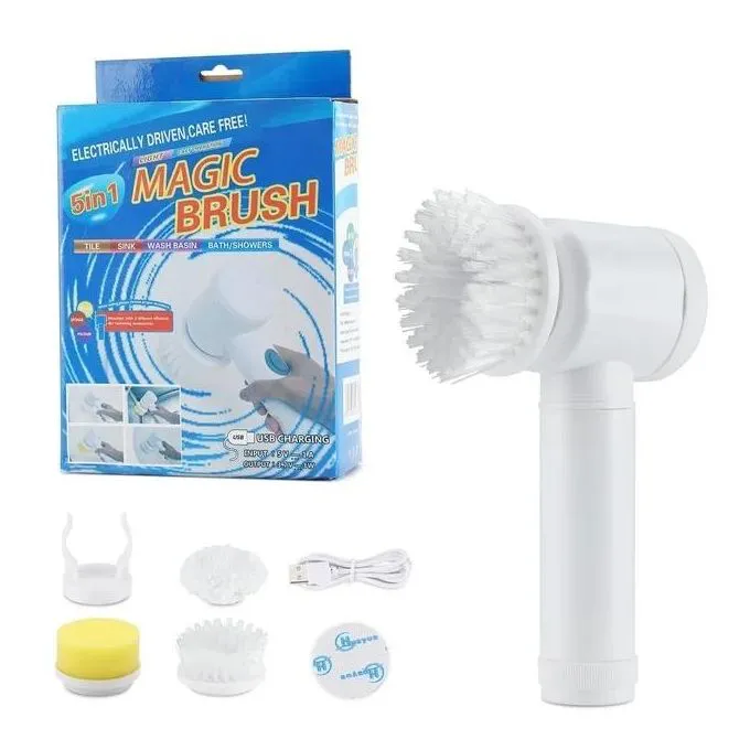 5 In 1 Multifunctional Electric Household Magic Brush ABS Kitchen Bathtub Cleaning Window Brush Cleaner
