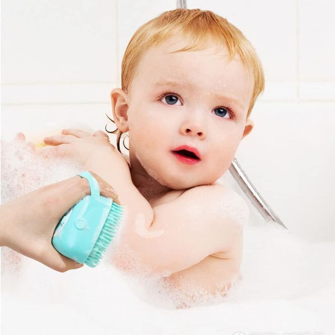 Bathing Silicone Bath Brush,Exfoliating Body Massage Brush,Silicone Scrubber Massage Brush Soft Shower Brush Suitable for Bathing with liquid soap port