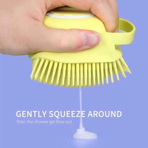Bathing Silicone Bath Brush,Exfoliating Body Massage Brush,Silicone Scrubber Massage Brush Soft Shower Brush Suitable for Bathing with liquid soap port