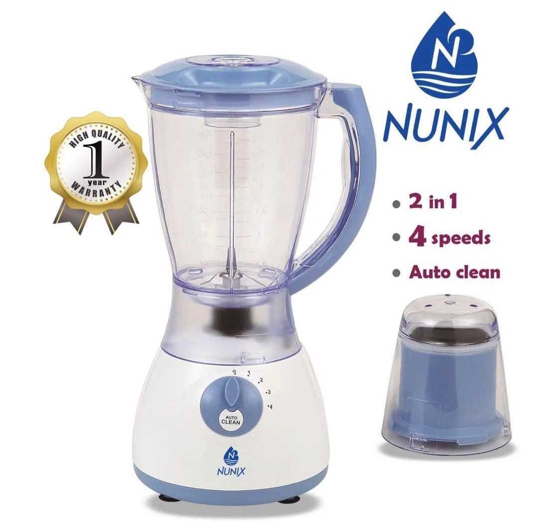 Nunnix AK 300 2 In 1 Blender and Grinder 
🔆1.5L jug capacity
🔆350W