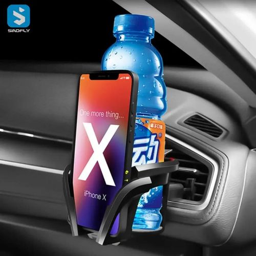 Car Air Vent mount 2 in 1 cup holder phone mount Adjustable Beverage water bottle holder