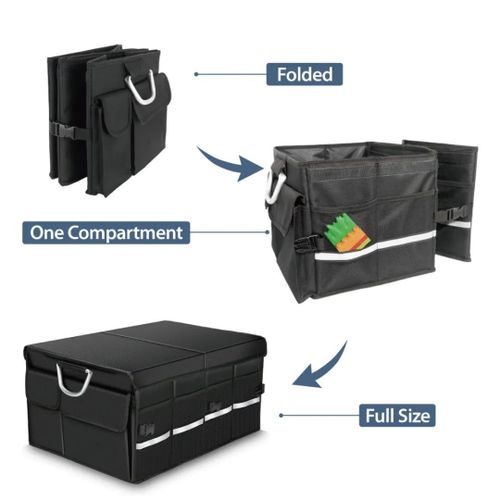 Car boot Organizer With Compartments And Lid