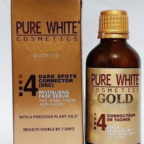 Pure White Gold Glowing Dark Spot Corrector Revitalising Fade Serum-For Face,Fingers,Knees..etc