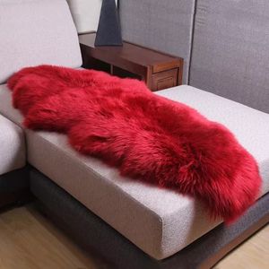 Fluffy faux fur dashboard/bedside mat-Rug Non-Slip Durable Faux Fur Sheepskin Style Rug Imitation Sheepskin Carpet for Living Room Bedroom Sofa
