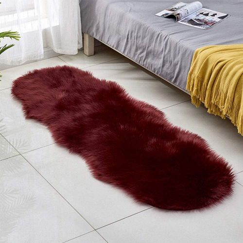 Fluffy faux fur dashboard/bedside mat-Rug Non-Slip Durable Faux Fur Sheepskin Style Rug Imitation Sheepskin Carpet for Living Room Bedroom Sofa