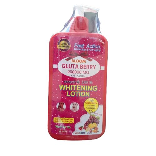 Gluta Berry Bloom Gluta Fast Action Whitening & Anti-Aging Body Lotion Lightens Skin, Reduces Dark Spots, Anti-aging, Hydrates Deeply, Firms Skin, Brightens, Smooths Texture