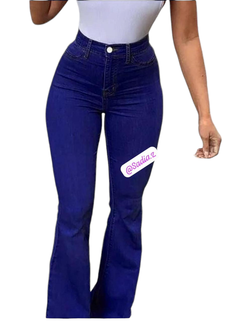 Fashion Black Hipster Flare Jeans Casual Wide Leg Pants