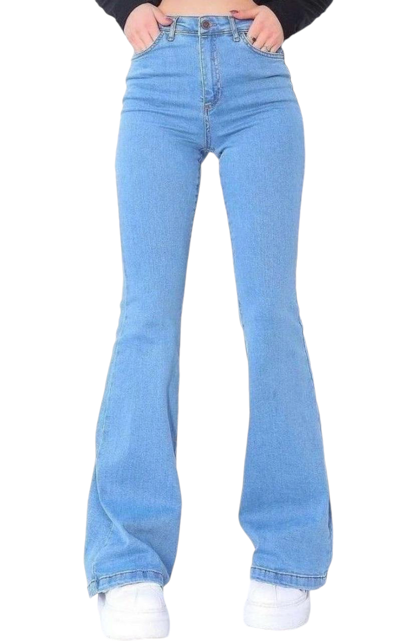 Fashion Black Hipster Flare Jeans Casual Wide Leg Pants