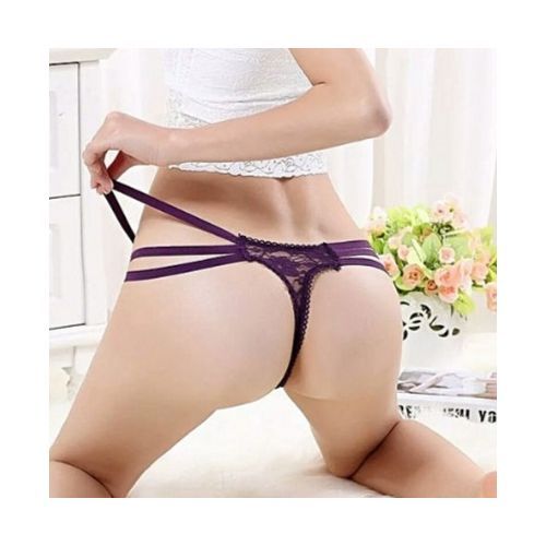 Fashion 3PCs Strappy Lace Silk Seamless Sexy Thong Ladies Panty