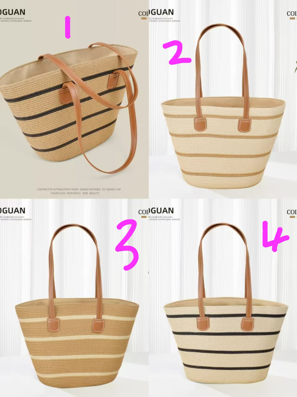 Fashion Vintage Papyrus Straw Woven Beach Bag/Women's Summer Straw Beach Bag - Braided Handbag,