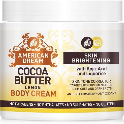 merican Dream Cocoa Butter Lemon Brightening Body Cream Infused With Kojic And Liquorice 500ml