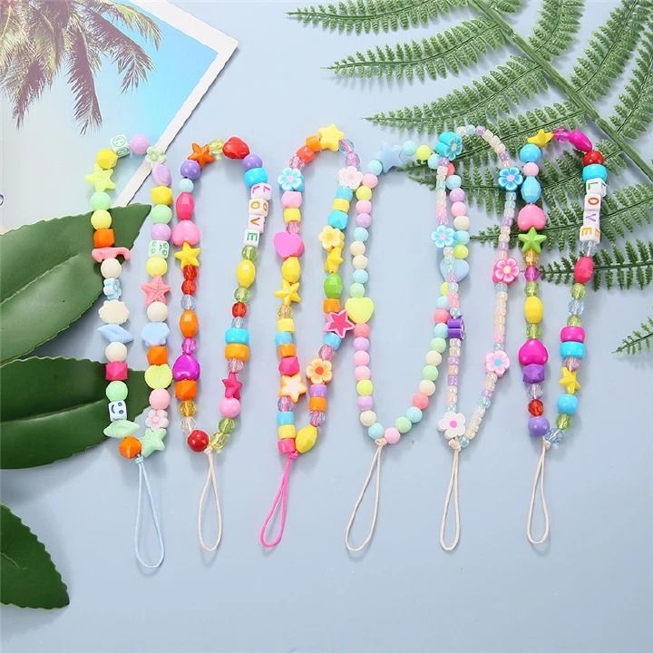 phone girlies colourful beaded hanging code/anti theft code for phone covers