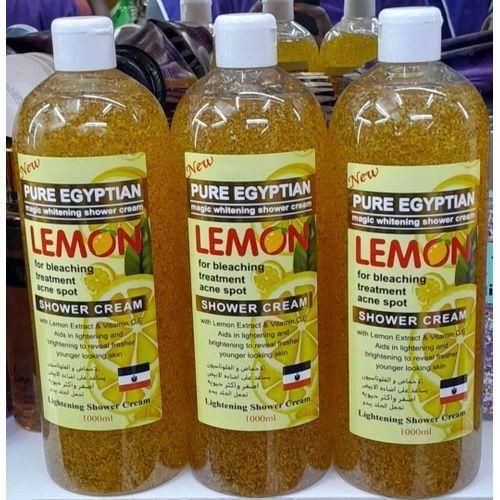 Pure Egyptian Skin Brightening Shower Gel Lemon For Skin Lightening & Acne Spot Treatment With Lemon Extract &vitamin E-1000ml