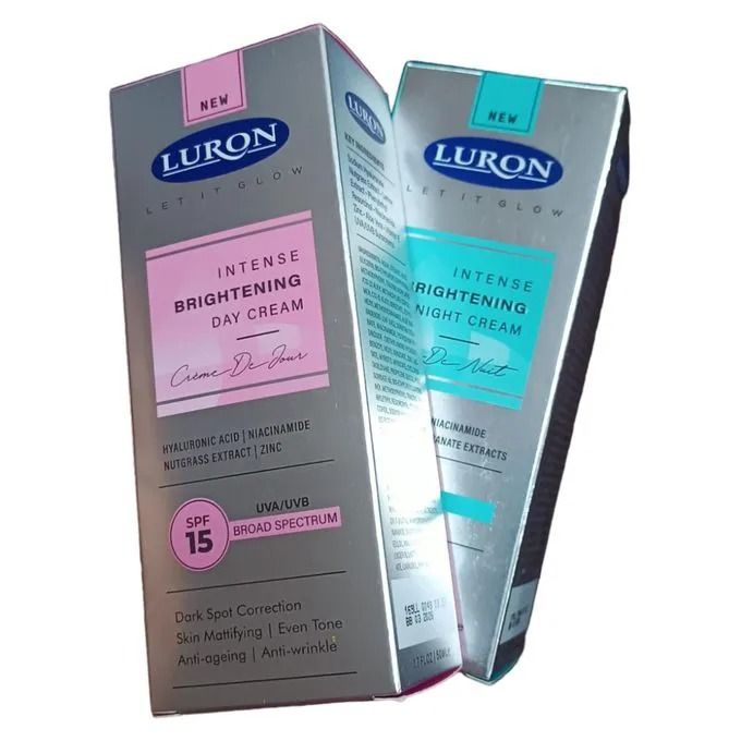 Luron Intense Brightening DAY + NIGHT CREAM Hyaluronic Acid DARK SPOTS MATTE EVEN TONE ANTI-AGEING ANTI-WRINKLE antiaging antiwrinkle