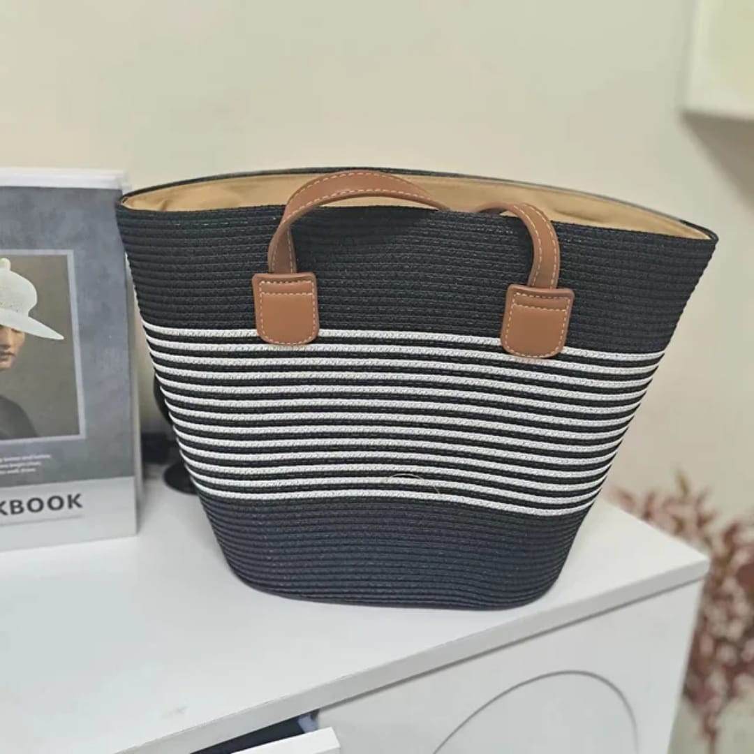 Fashion Vintage Papyrus Straw Woven Beach Bag/Women's Summer Straw Beach Bag - Braided Handbag,