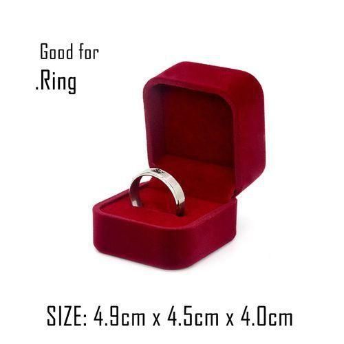 Fine Elegant Red Velvet Jewelry Display Case -Luxury Wedding Ring ,Earrings, Necklace Storage Organizer /Gift Set Box
