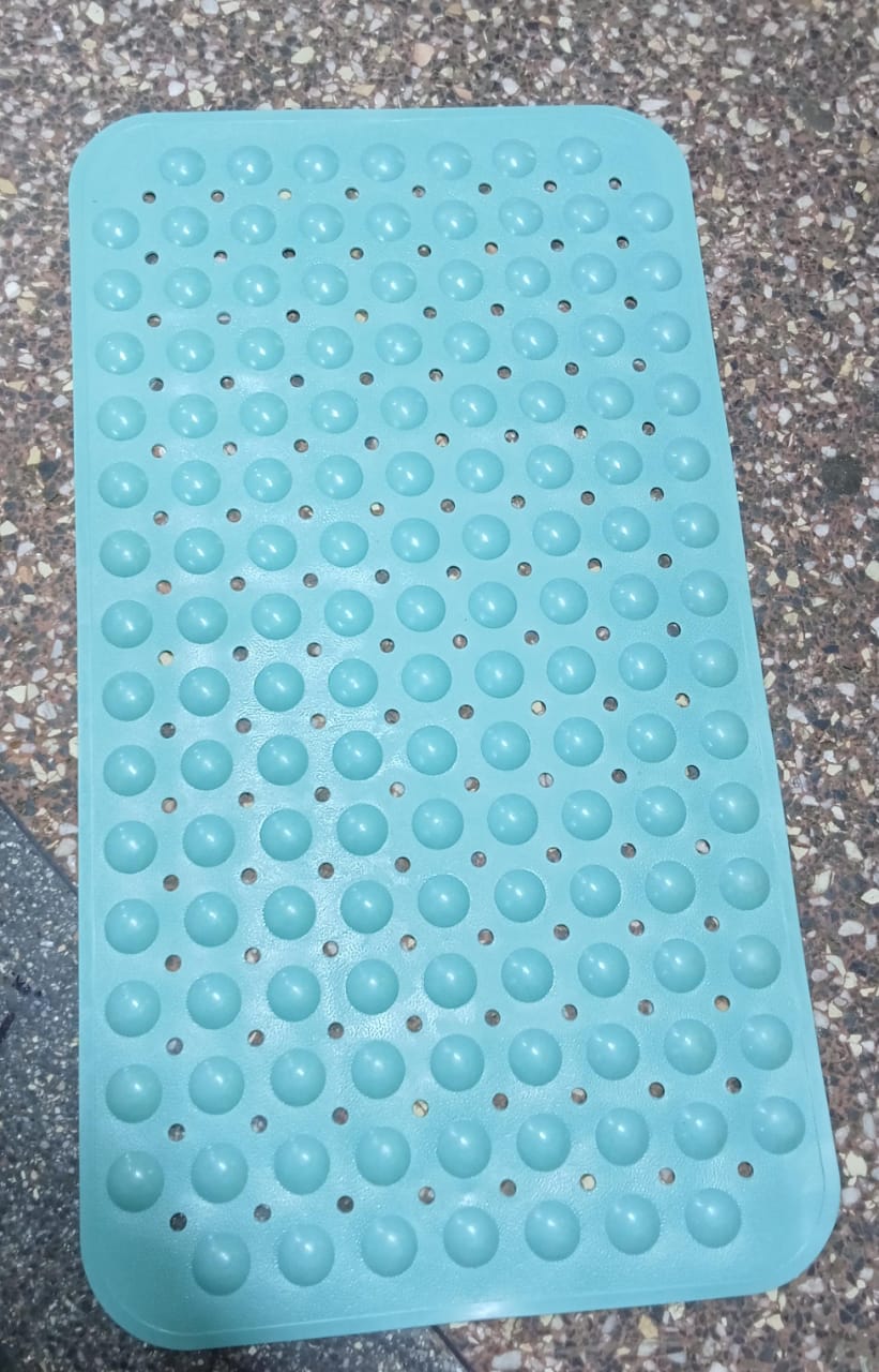 Bathroom Mat Non Slip Bath Mat for Tub Machine Washable, Rubber Anti Slip/Skid Bathtub Shower Mat with Suction Cups, Drain Holes, Foot Massage Scrubber for Kids & Adults. (Multi Color)