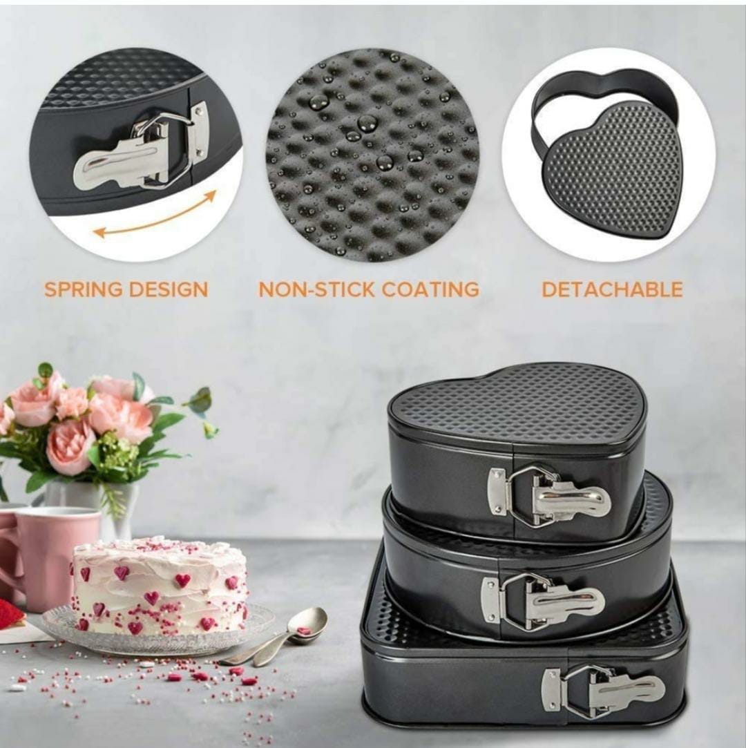 3Pcs Round Bakeware Set With Removable Bottom