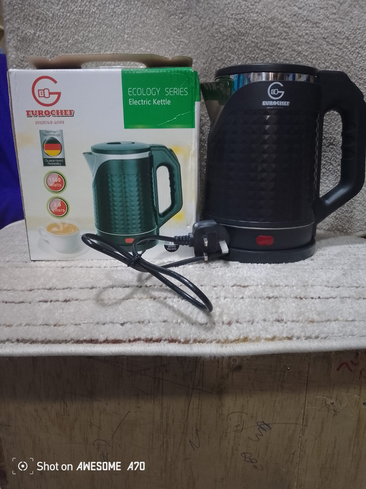 Ec-k16 kettle Eurochef EC- K16 2.0L Stainless Steel Cordless Electric Kettle, 2L Kettle,